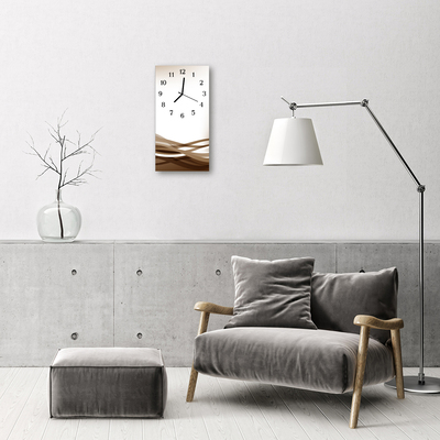Vertikalni zidni sat Nature Waves linije smeđe