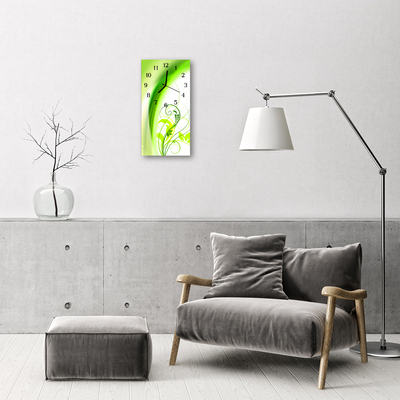 Stakleni pravokutni sat Priroda Zelena biljka