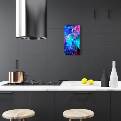 Pravokutni zidni sat Art Blue grafika