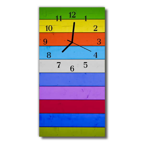 Stakleni pravokutni sat Art Remen u šarenim duginim bojama