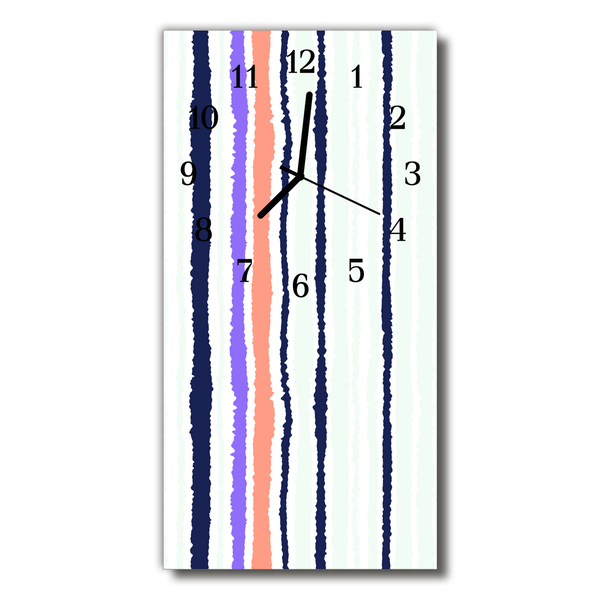 Pravokutni zidni sat Art Strip linije šarene boje