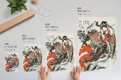Tisak na platno Japanski Hokusai u vintage ukiyo-e stilu