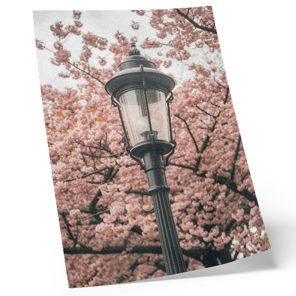 Zidni plakat Ružičasto drveće crna lampa nostalgična atmosfera