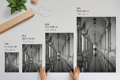 Plakat Perspektiva monokromatske simetrije u arhitekturi