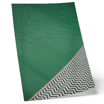 Dekorativni plakat Zelena s geometrijskim crno-bijelim uzorkom
