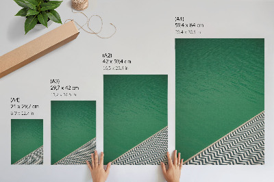 Dekorativni plakat Zelena s geometrijskim crno-bijelim uzorkom