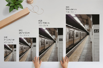 Plakat Moderna metro platforma, dinamičan arhitektonski prostor