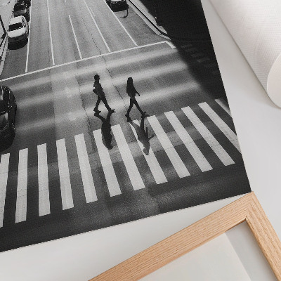 Dekorativni plakat Urbana scena u crno-bijeloj tehnici s modernim osjećajem