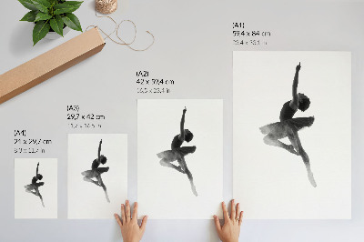 Zidni plakat Elegantna silueta plesačice, puna dinamike