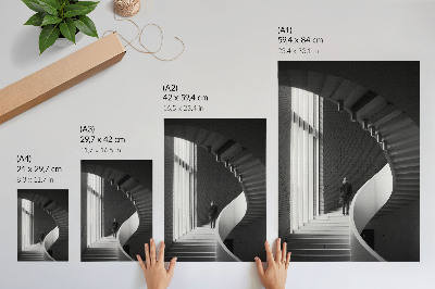 Plakat Spiralno stubište od opeke, minimalizam, kontrast