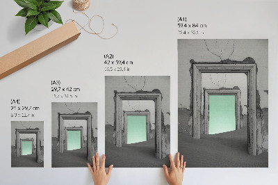 Plakat Zelena pustinja napuštenih zgrada nadrealizam