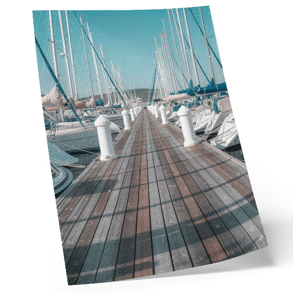 Dekorativni plakat Marina jahte mol plavo nebo simetrija
