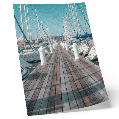 Dekorativni plakat Marina jahte mol plavo nebo simetrija