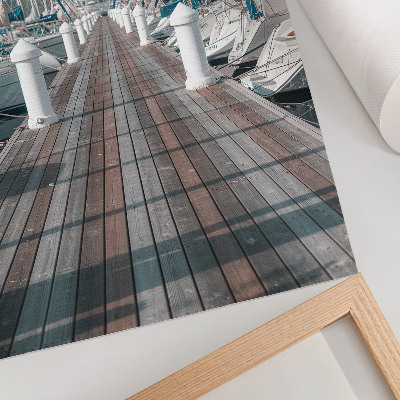 Dekorativni plakat Marina jahte mol plavo nebo simetrija