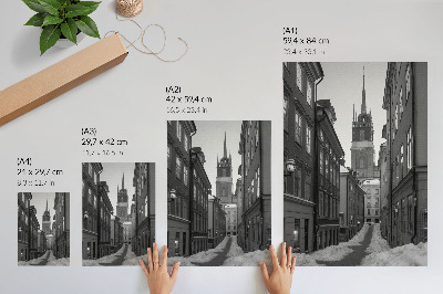 Plakat Uska ulica s katedralom u pozadini