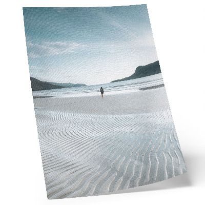 Zidni plakat Plaža ujutro s valovima i sitnim pijeskom