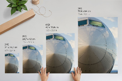 Dekorativni plakat Krupni plan elegantnog aviona s metalnim detaljima