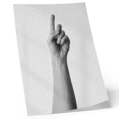 Dekorativni plakat Monokromatska ruka na praznoj pozadini