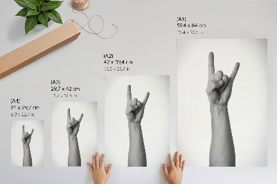 Zidni plakat Crno-bijeli minimalistički gest rukom