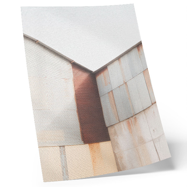 Plakat Geometrijski paneli od metala i hrđe