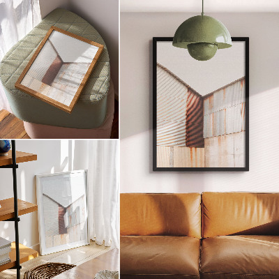 Plakat Geometrijski paneli od metala i hrđe