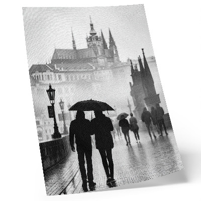 Dekorativni plakat Šetnja po kiši, par povijesne arhitekture