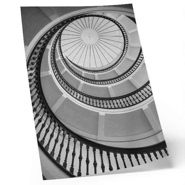 Plakat Crno-bijelo spiralno stubište, moderno i elegantno