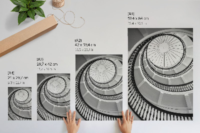 Plakat Crno-bijelo spiralno stubište, moderno i elegantno