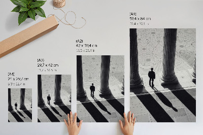 Zidni plakat Sjene stupova minimalističke arhitekture