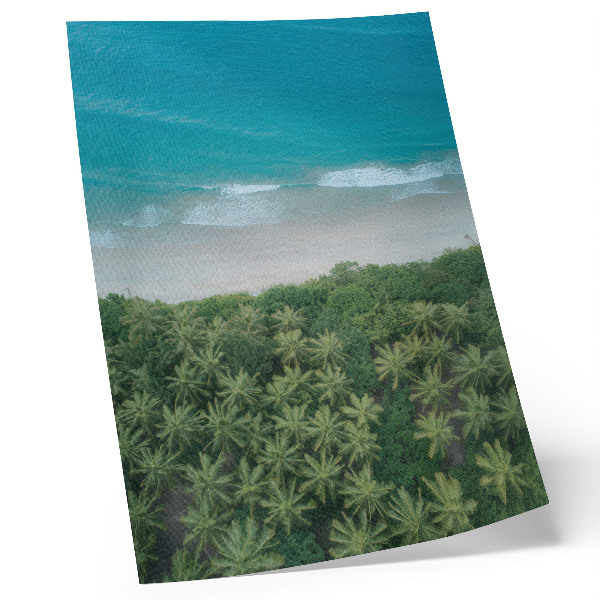 Tisak na platno Plaža tirkizni valovi palme sklad mir