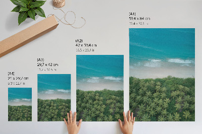 Tisak na platno Plaža tirkizni valovi palme sklad mir