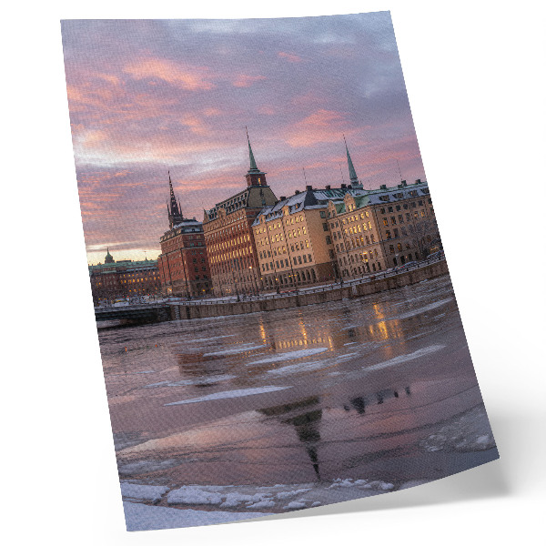 Dekorativni plakat Fragmenti leda zalaska sunca u panorami grada