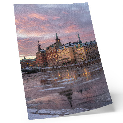 Dekorativni plakat Fragmenti leda zalaska sunca u panorami grada