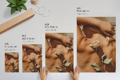 Dekorativni plakat Nježnost tijela i prirode u minimalističkom pristupu