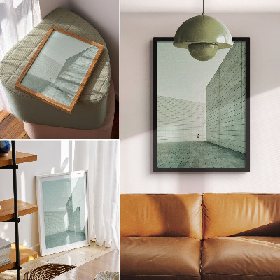 Plakat Sivi geometrijski zidovi minimalizam figura