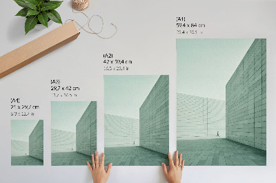 Plakat Sivi geometrijski zidovi minimalizam figura
