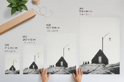 Plakat Sirova geometrija, jednostavnost, crno-bijelo, minimalizam
