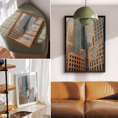Tisak na platno Moderni neboderi, geometrijski oblici, elegancija