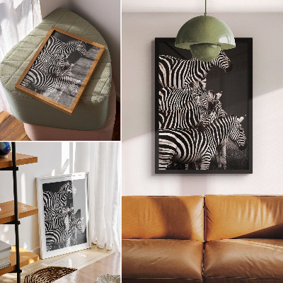 Tisak na platno Zebra kontrastne crno-bijele okomite linije