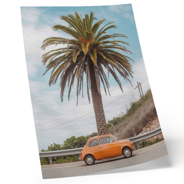 Zidni plakat Palma retro automobil priroda bezbrižna