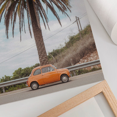Zidni plakat Palma retro automobil priroda bezbrižna