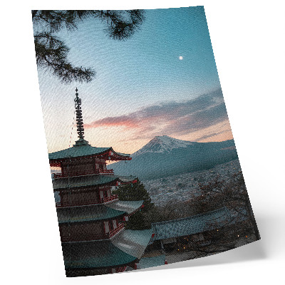 Zidni plakat Pagoda u pozadini, planinske nijanse neba, harmonija