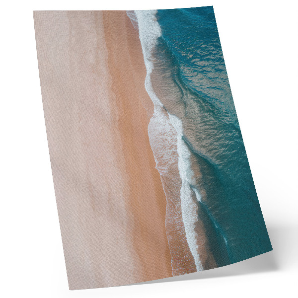 Tisak na platno Minimalistički susret oceanskih valova s plažom