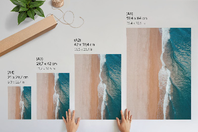 Tisak na platno Minimalistički susret oceanskih valova s ​​plažom