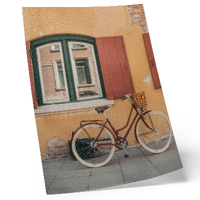 Zidni plakat Bicikl na pozadini šarene retro fasade
