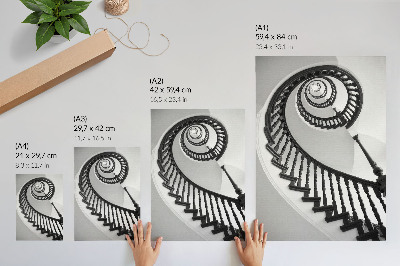 Plakat Spiralno stubište crno-bijela elegancija modernosti