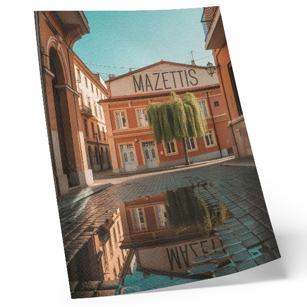 Dekorativni plakat Odraz urbane arhitekture u toplim bojama