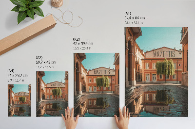 Dekorativni plakat Odraz urbane arhitekture u toplim bojama
