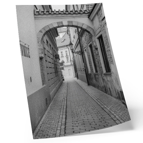 Zidni plakat Crno-bijela arhitektura nostalgične ulice