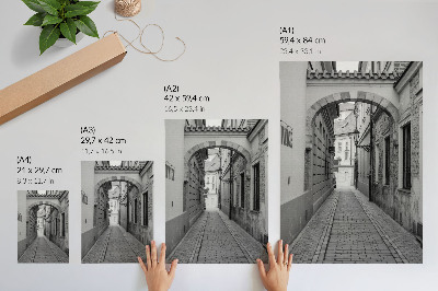 Zidni plakat Crno-bijela arhitektura nostalgične ulice